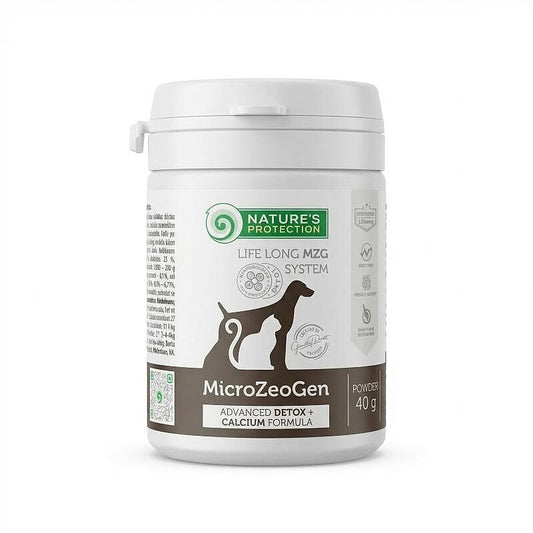 NATURE'S PROTECTION Microzeogen с калций, хранителна добавка за кучета и котки с калций 40 г