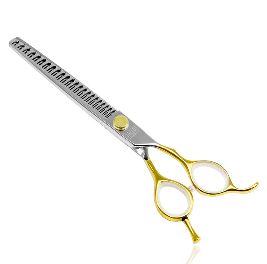 ЧЪНКЪР НОЖИЦА / PERFECTION BY JANITA J. PLUNGE / 23 ЗЪБА / 440с НЕРЪЖДАЕМА СТОМАНА / СЪС ЗЛАТНИ ДРЪЖКИ