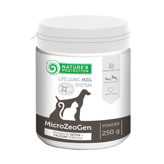 ХРАНИТЕЛНА ДОБАВКА ЗА КУЧЕТА И КОТКИ С КАЛЦИЙ NATURE'S PROTECTION MICROZEOGEN, 250 Г
