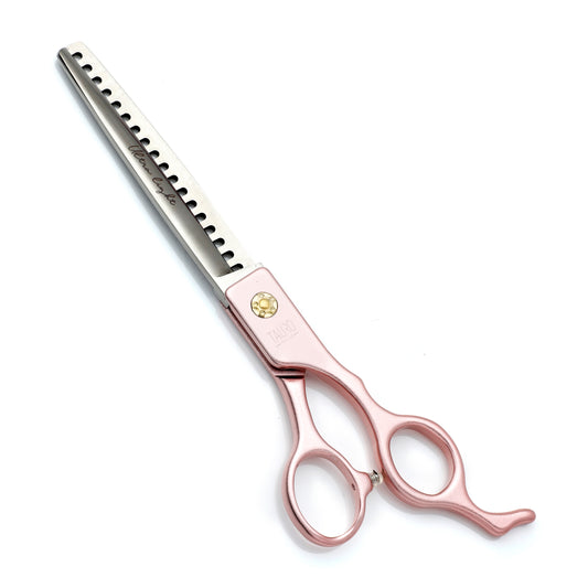 ФИЛАЖНА НОЖИЦА / 18 CM / В РОЗОВ ЦВЯТ / 440C НЕРЪЖДАЕМА СТОМАНА / ЗА ДЕСНИЧАРИ