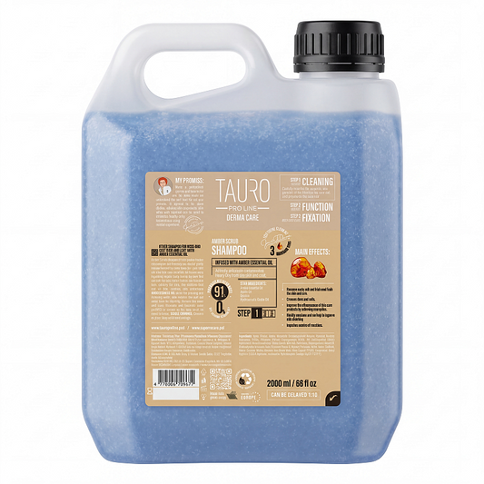 TAURO PRO LINE Derma Care Amber Scrub ексфолиращ  шампоан за кучета и котки, 2000 мл